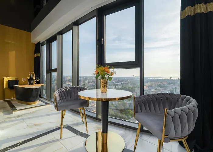 Hanza Tower Original 21st Floor- Sea And City-view Apartmanhotel Szczecin